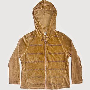 Y2K Early 2000s Rhinestone Velour Track Jacket